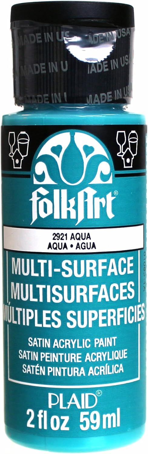 FolkArt Multi-Surface Paint in Assorted Colors (2 oz), 2921, Aqua