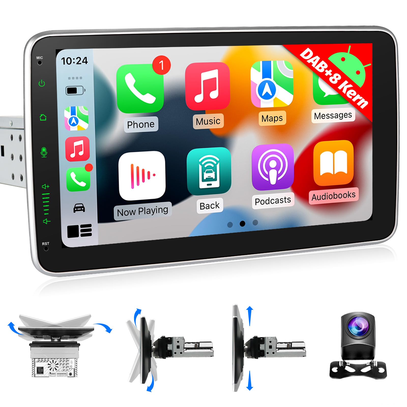 10 Zoll 1 Din Car Radio Android Autoradio mit Bildschirm 8-Kern