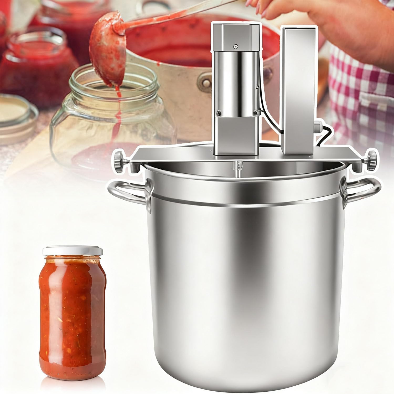 Stainless Steel Automatic Mixers Machine,Commercial Food Mixer Pot Stirrer,Electric Mixer Machine Jam Sauce,Adjustable Speed Cooking Machines,for Kitchens,Dessert Shops 65L