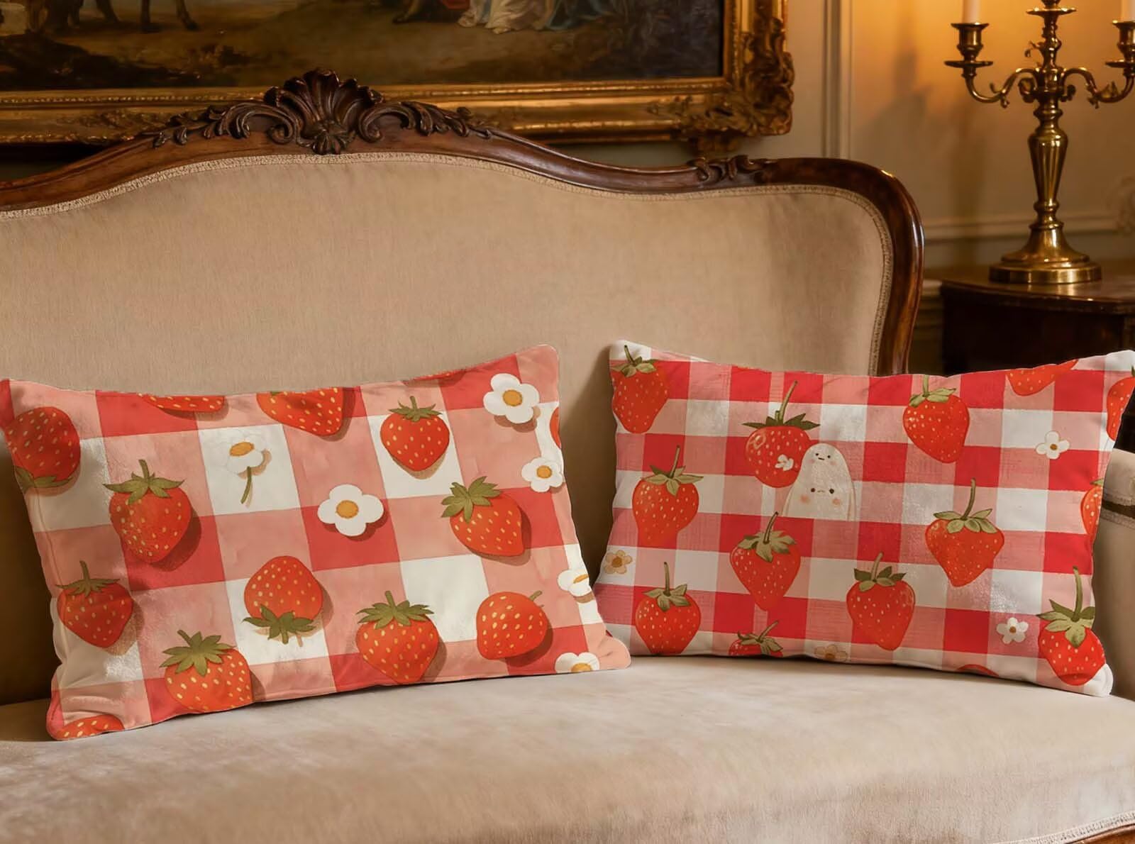 Housse de coussin rouge 70x90cm en velours pour décoration de salon et lit