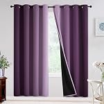 Yakamok Red and Black 100% Blackout Curtains for Bedroom,Ombre Room Darkening Curtains for Living Room Grommet Window Curtains 84 inches Long,Thermal Insulated Gradient Drapes,2 Panels,52x84 inch
