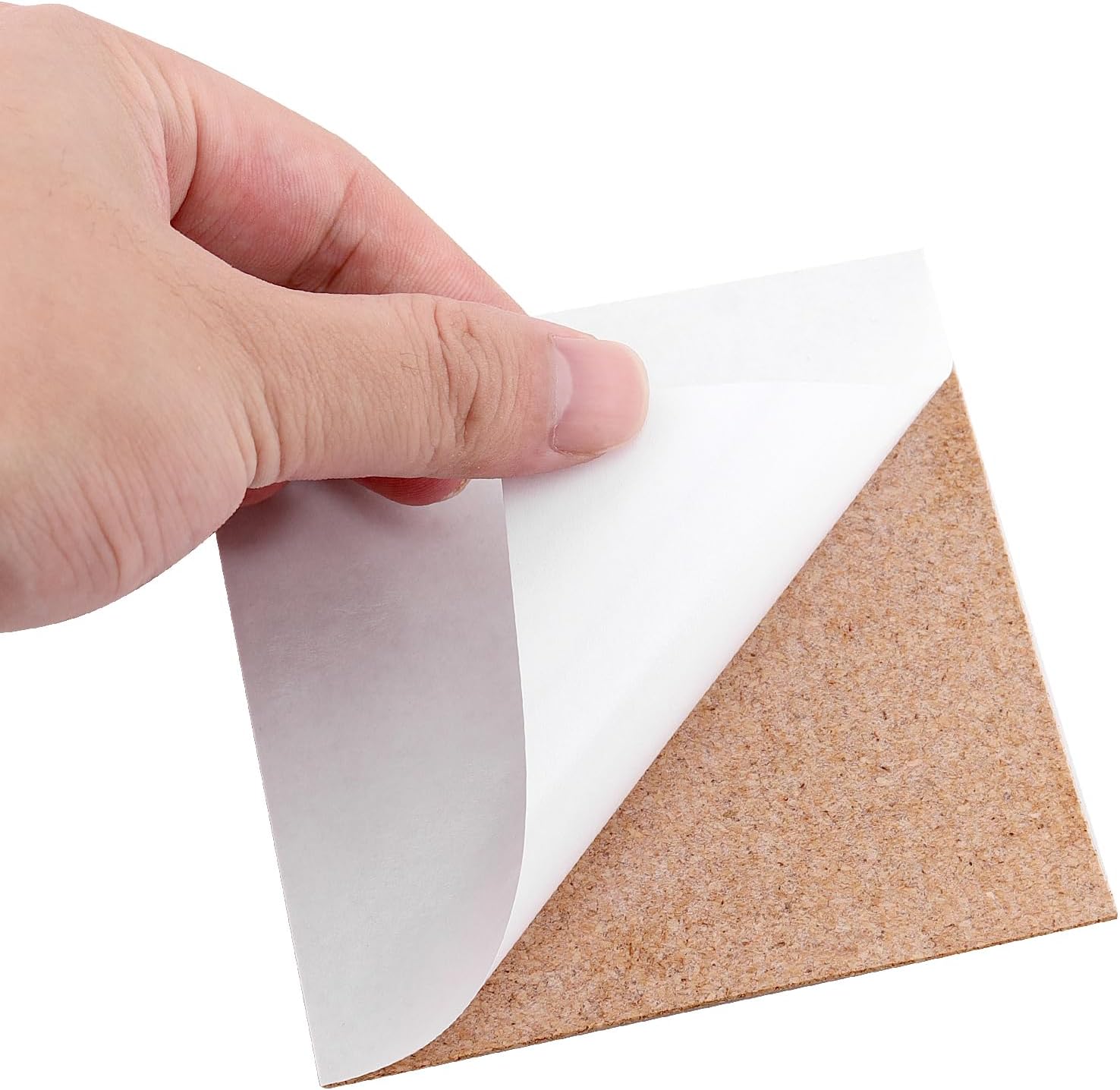 SHEUTSAN 400 PCS 4 x 4 Inch Square Self Adhesive Cork Mat, Cork Coasters Bulk, Backing Squares for Coasters, DIY Crafts
