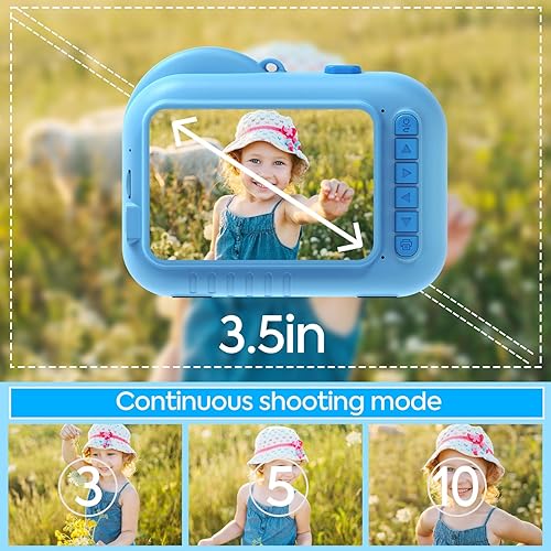 Miniatura 2 de Cámara de impresión instantánea para niños con pantalla de 3.5 pulgadas, cámara digital para niños de 3 a 12 años, regalo de cumpleaños para niños y