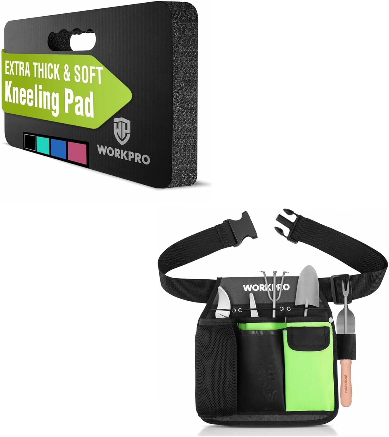 WORKPRO Extra Thick Kneeling Pad and WORKPRO Gardening Tool Belt