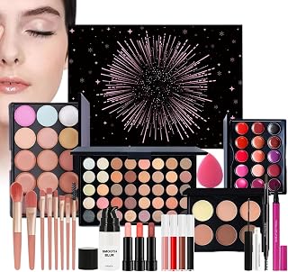 Makeup Set Eyeshadow Palette Lipstick Brush Set | Lip Gloss Set for Girls Teens Wife Birthday Christmas Mother Day