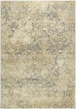 Rizzy Home Alora Decor Euphoria 5 x 8 Damask Beige/Gray/Rust/Blue Hybrid Area Rug