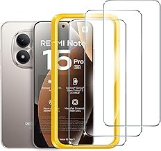 ivoler 3 Pieces Screen Protector for Xiaomi Redmi Note 15 Pro 5G, with Easy Installation Frame, Anti-Scratch Tempered Glass, 9H Hardness, Bubble-Free