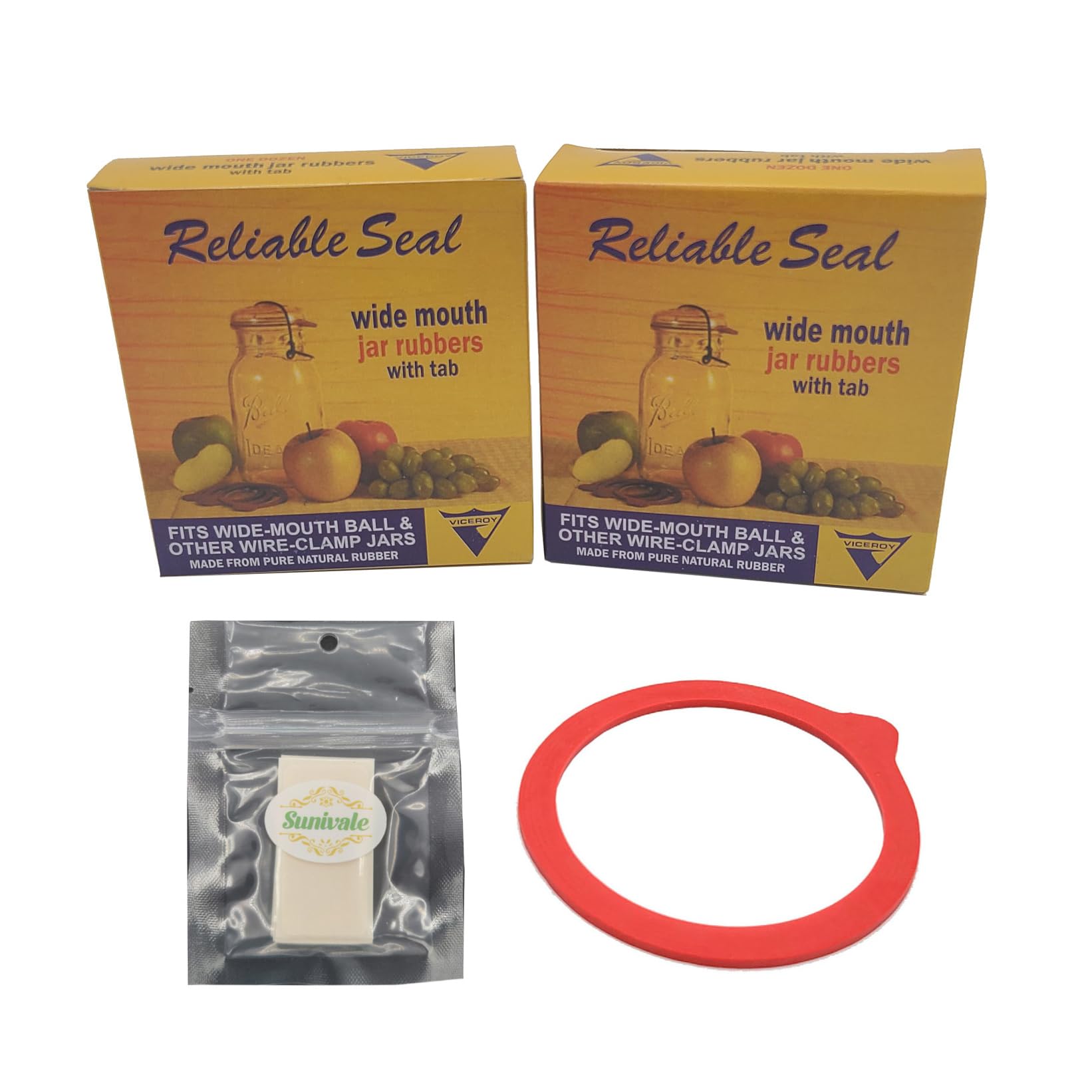 Vintage Canning Jar Seals Bundle - 48 Natural Rubber Rings With Dissolvable Labels For Old Style Bailer Jars