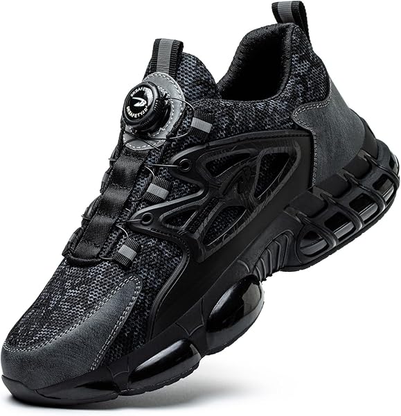 GemChve Chaussures de Sécurité Hommes Femmes Basket Légère Respirante Travail Antidérapante avec Embout en Acier 36-46 EU - 1