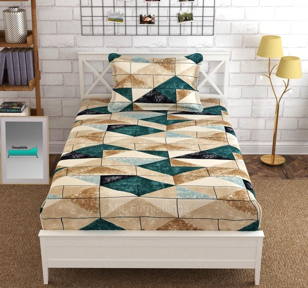 Buy Subtlespreads Premium Cotton Feel Single Bed Elastic Fitted