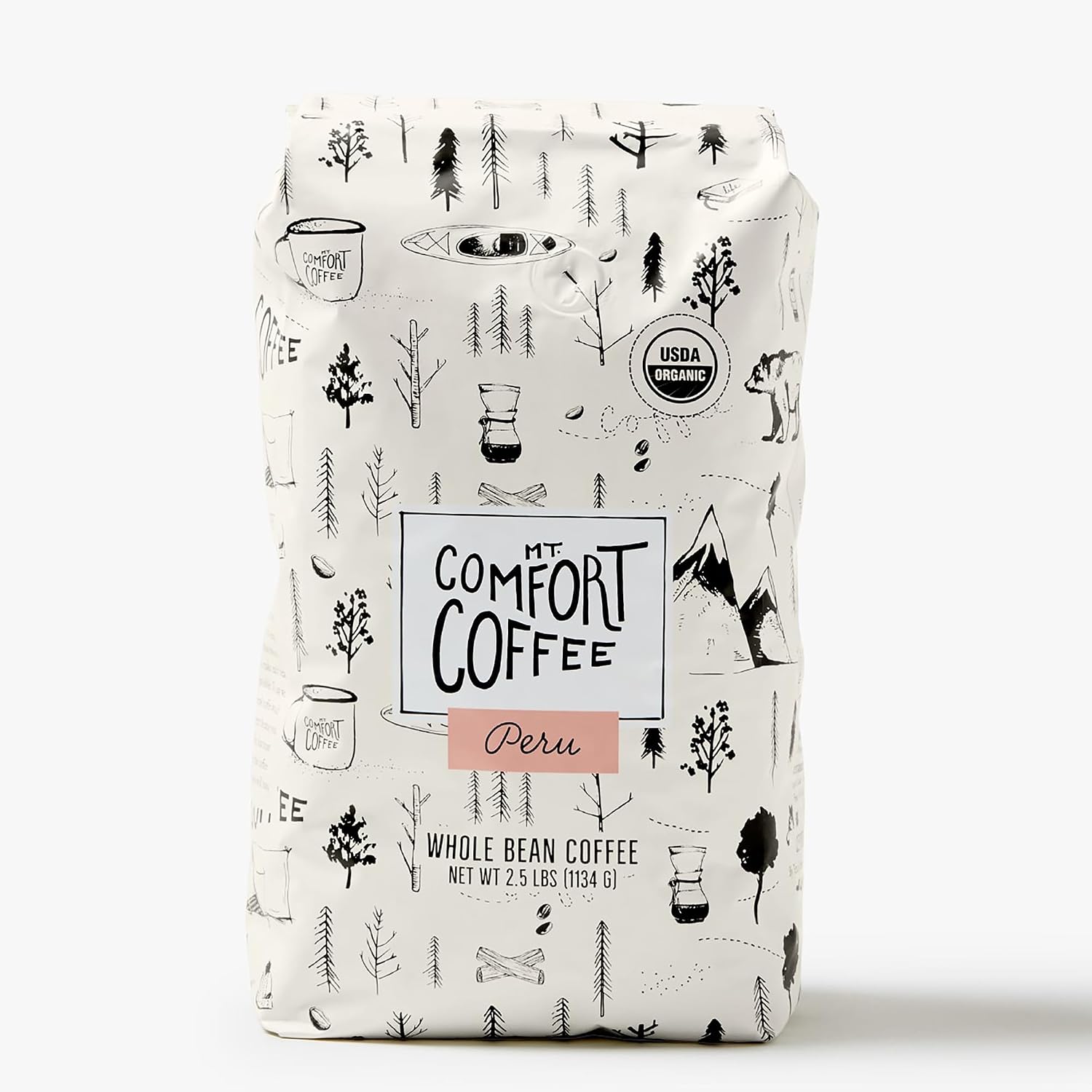 Mt. Comfort Coffee Organic Peruvian Medium Roast Whole Beans