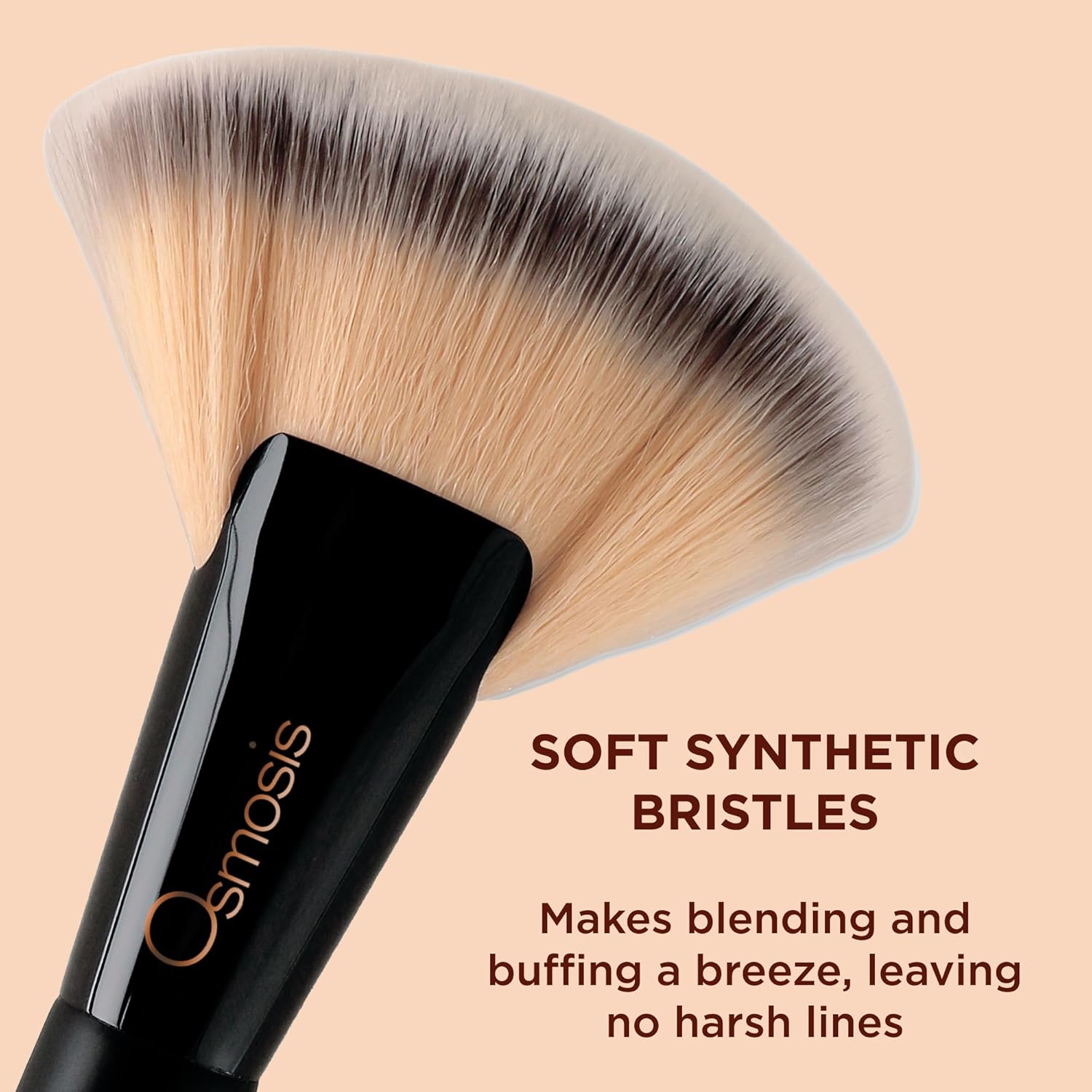 Osmosis Ultimate Fan Brush for Versatile Makeup Blending Powders, Bronzers, Highlighters, Blushes, Ultra-Soft Bristles