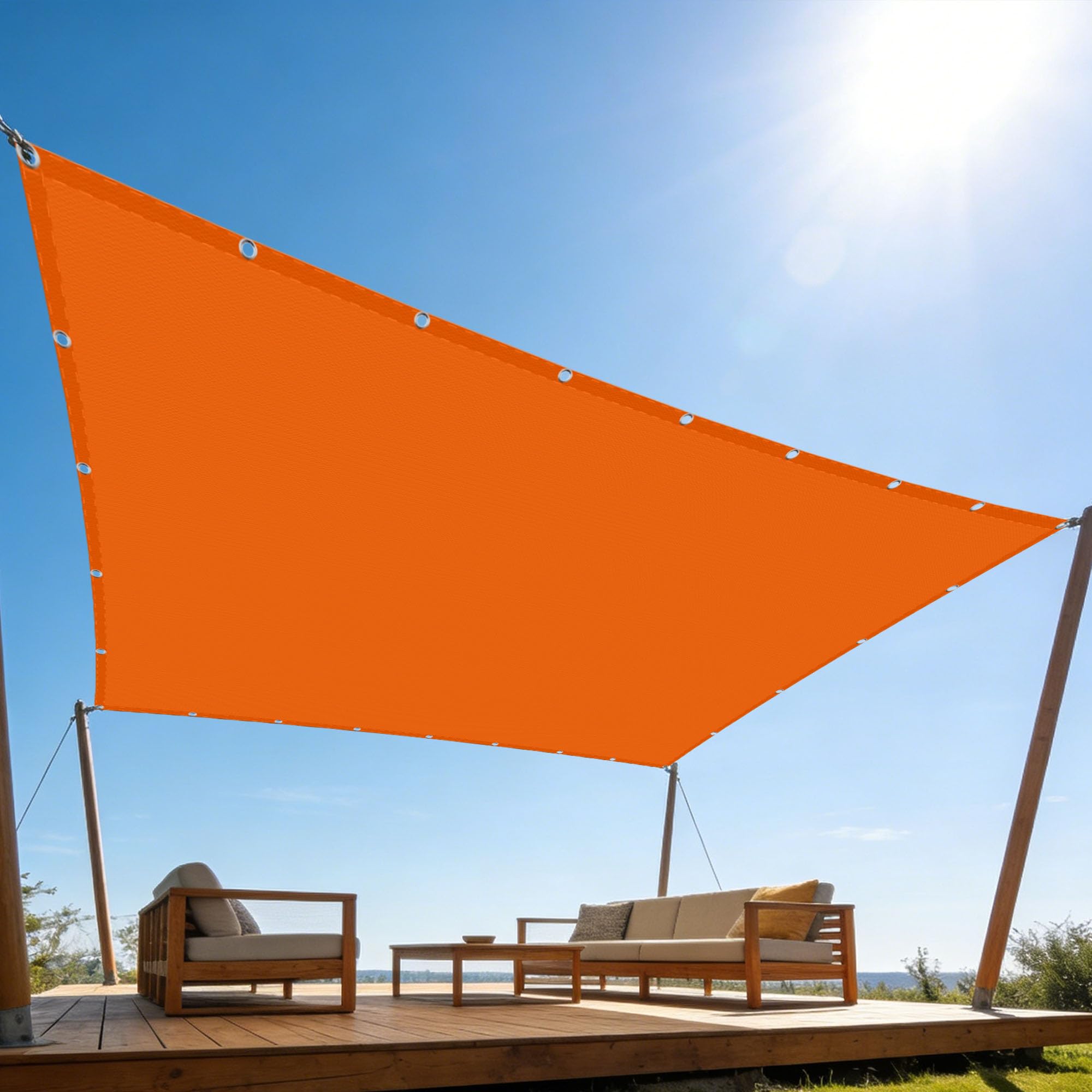 Voile d'ombrage anti-UV imperméable bâche extérieure orange 300x350