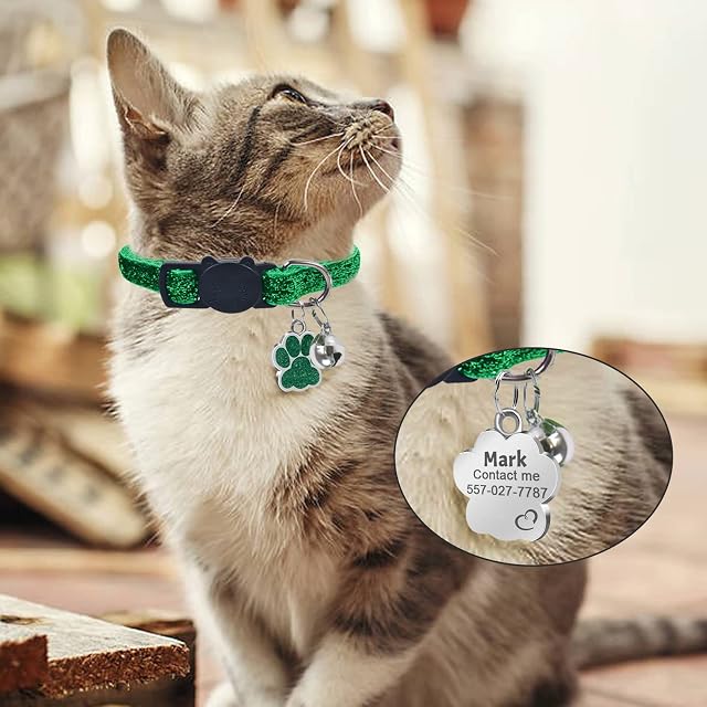Foto 5 de 7 de Uiopa Collar para Gatos Personalizado, Collar Gato con Placas para Perros Grabadas