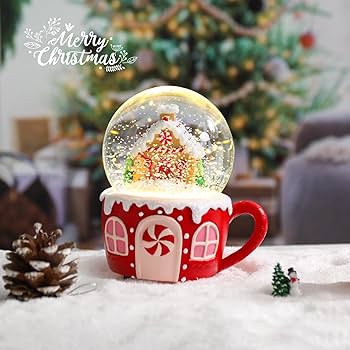 Amazon.com: Christmas Snow Globes Gingerbread Man House in Cup