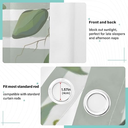 Miniatura 4 de Different Eucalyptus Trees Curtains 84 inches Length Farmhouse Curtains for Window Treatments Curtains for Sliding Glass Door Kitchen Curtains Decor