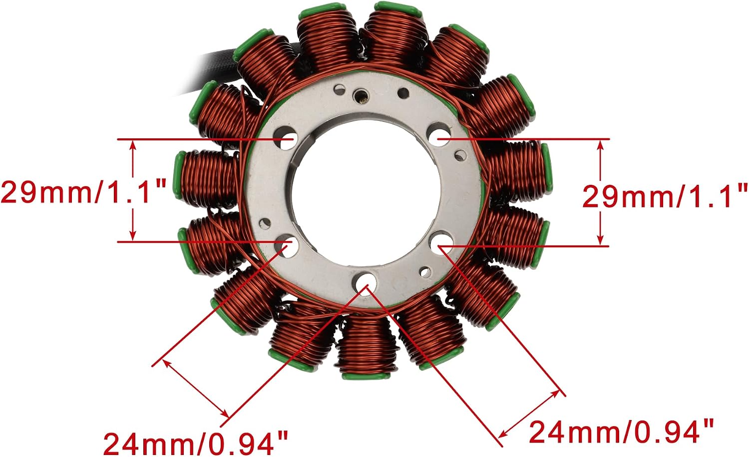 WOOSTAR 15 Coil 3 Wire Magneto Stator Replacement for 2011-2017 RSV4 1000 Factory 2011-2015 RSV4 R 1000 2012-2015 Tuono V4 1000 Motorcycle OEM 2D000049