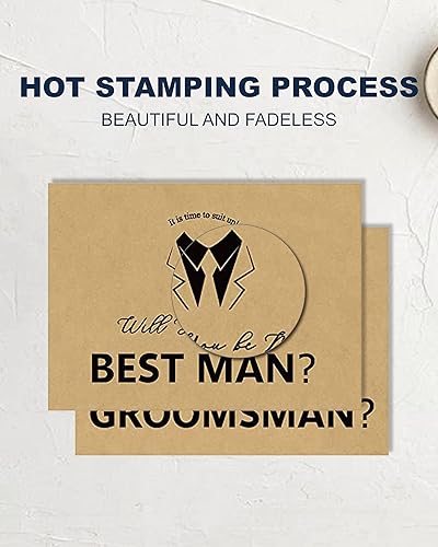 Miniatura 3 de Juego de 8 tarjetas de padrinos de boda, 6 piezas Will You Be My Groomsman y 2 piezas Will You Be My Best Man.