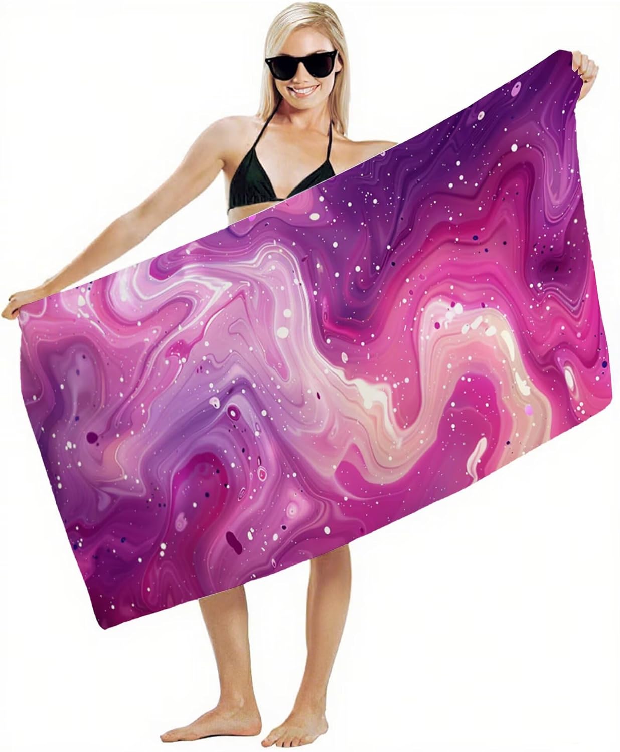 Beach Towel 90x180cm Bath Towels, Quick Dry Microfiber Towel, Sand Free, Super Absorbent, Lightweight, Compact Design, Towels for Bathroom Travel, Pool, Gym, Camping, Beach Vacation Essentials A2-795