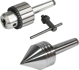 Wood Lathe Carbide Tipped Live Center and Drill Chuck