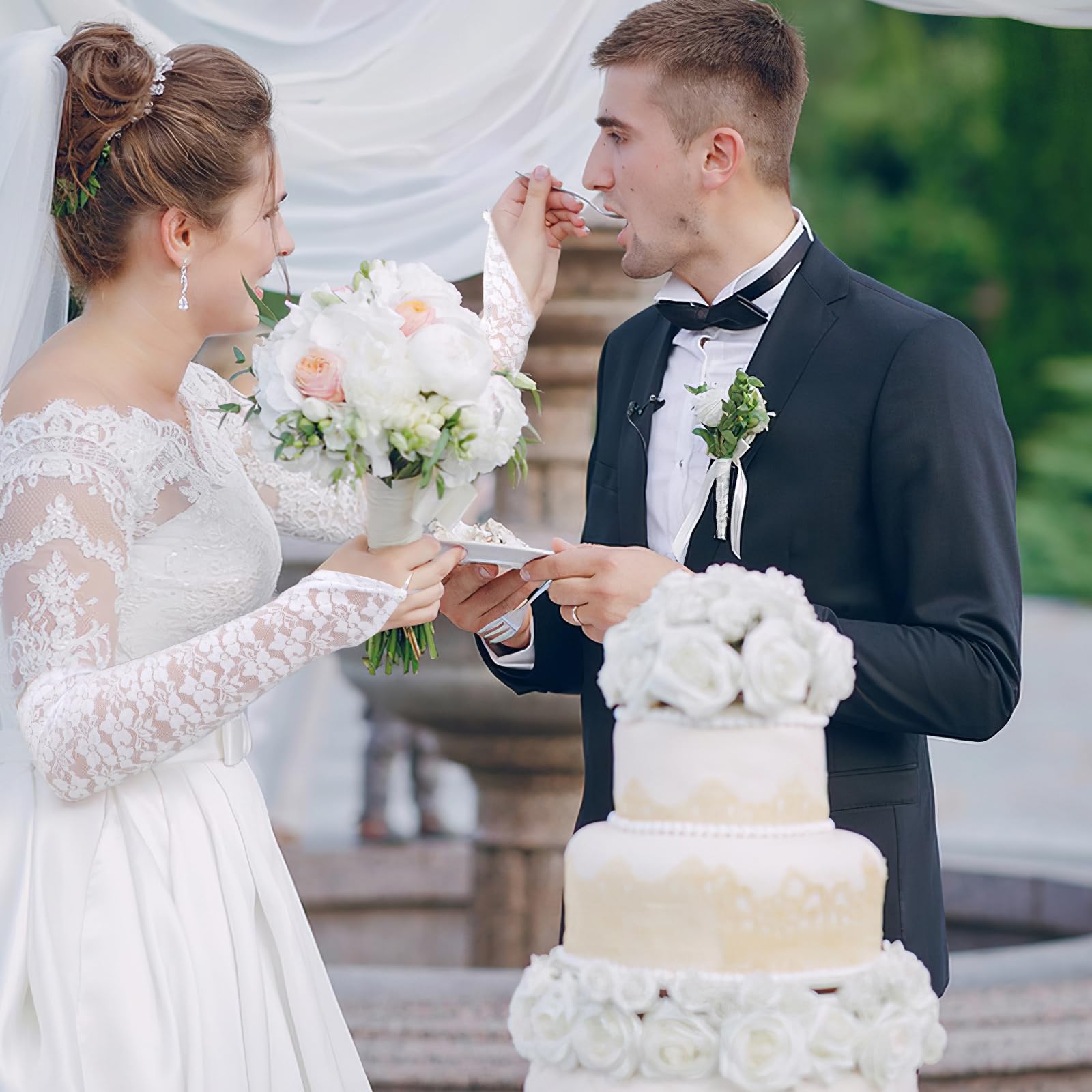 Lusofie Koronkowe rękawiczki w kwiaty damskie rękawiczki bez palców długie białe rękawiczki siatkowe lata 1920 elastyczne rękawiczki vintage dziewczyny na wesele herbata impreza cosplay