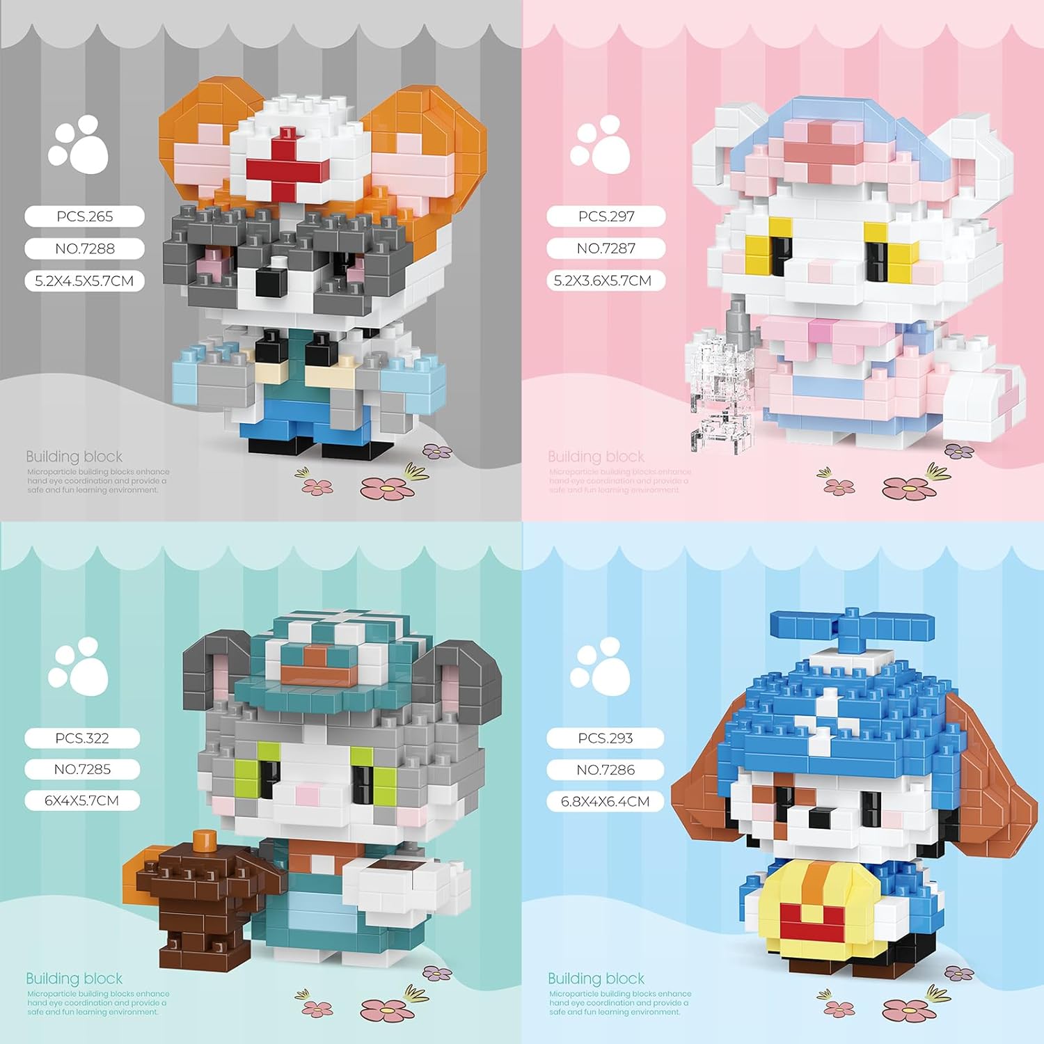 Cat and Dog Micro Mini Building Block Sets Birthday Gift for Kids, Animals Buildling Model Kits, Mini Bricks Cat and Dog Series Toys for Kids - Image 2