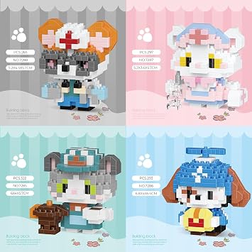 HJPLPXH Cat and Dog Micro Mini Building Block Sets Birthday Gift for Kids