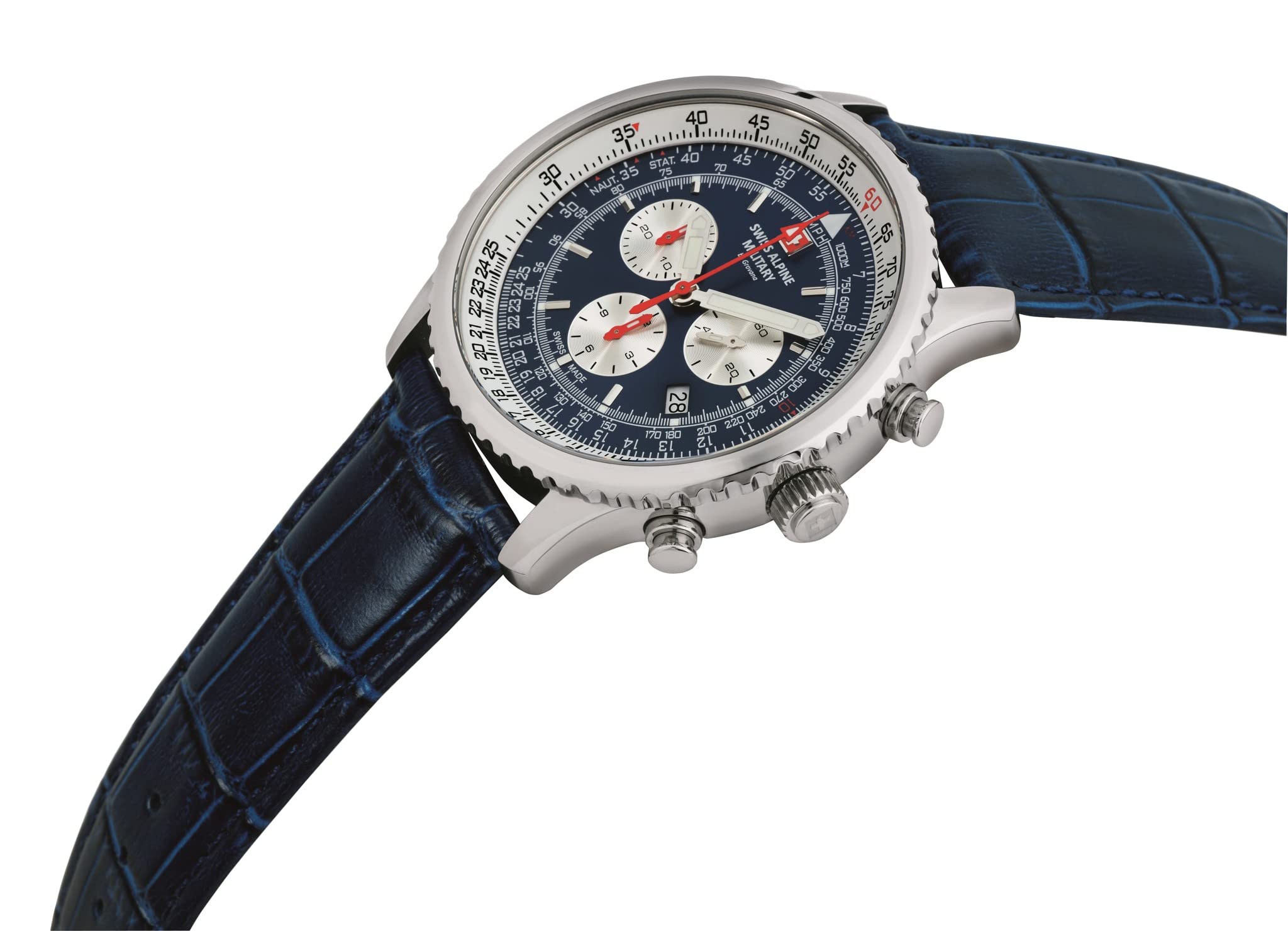 Swiss Alpine Military 7078.9 Montre analogique à quartz pour homme en cuir