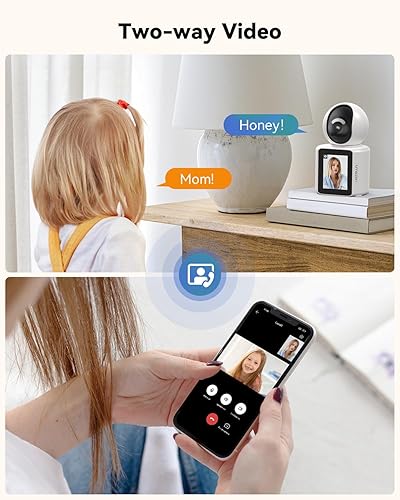 Miniatura 4 de TMEZON Cámara de video para perros y mascotas, cámara de seguridad inalámbrica de dos vías, monitor 1080P con aplicación de teléfono y detección de