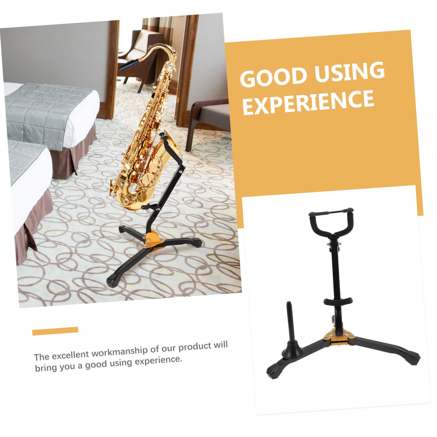 ifundom Supporto per Sassofono Tenore Supporto Pieghevole in Ferro Accessorio per Sassofono Espositore Stabile per Case e Negozi di Strumenti Musicali