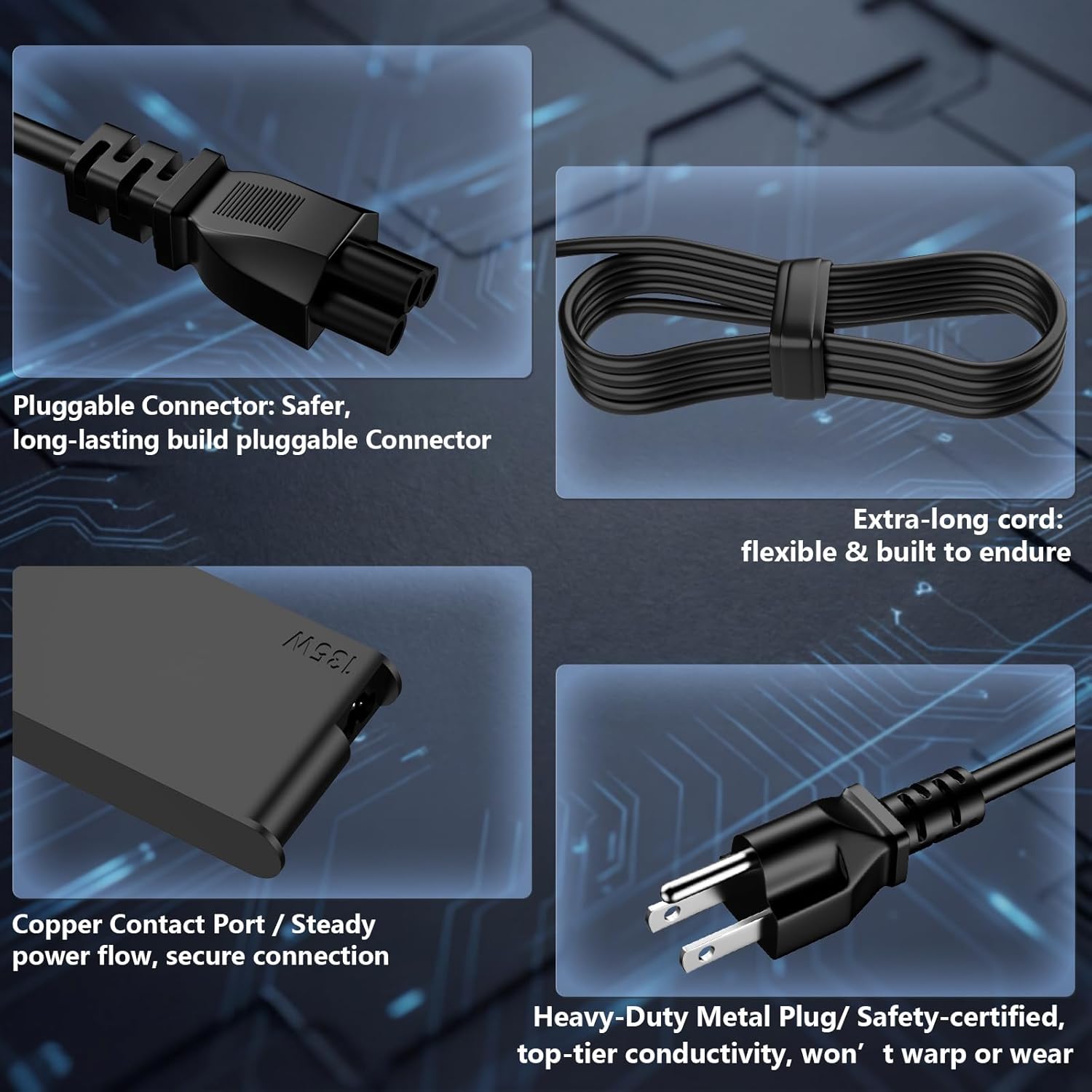 135W USB C Charger Compatible with Lenovo Thinkpad P16S T16 Z16 P15s P14s E16 E15 E14 Yoga Pro/ThinkBook/IdeaPad Pro Laptop AC Adapter