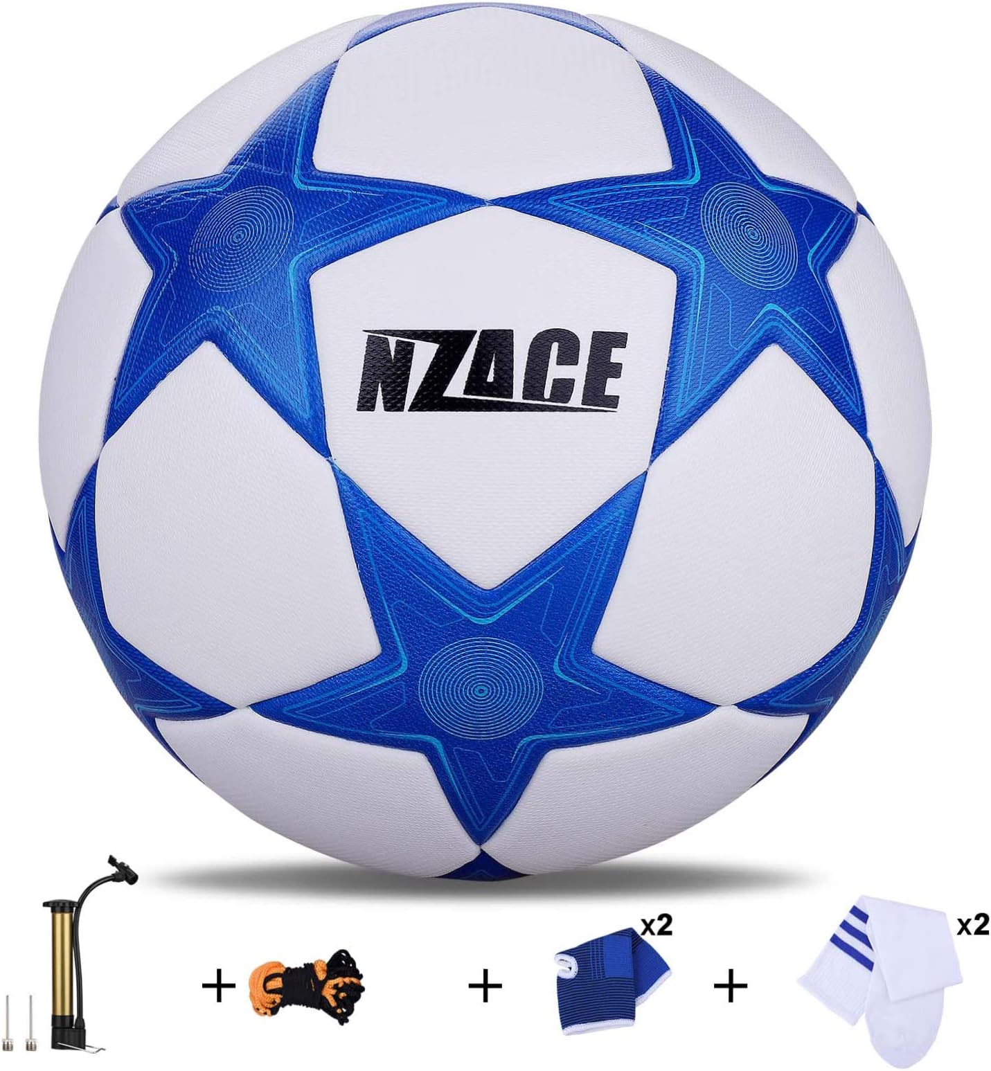 Footballs Outdoor Sports Practice Pro Soccer Ball Size 5 Top Level Performance Includes Pump and Carrying Net