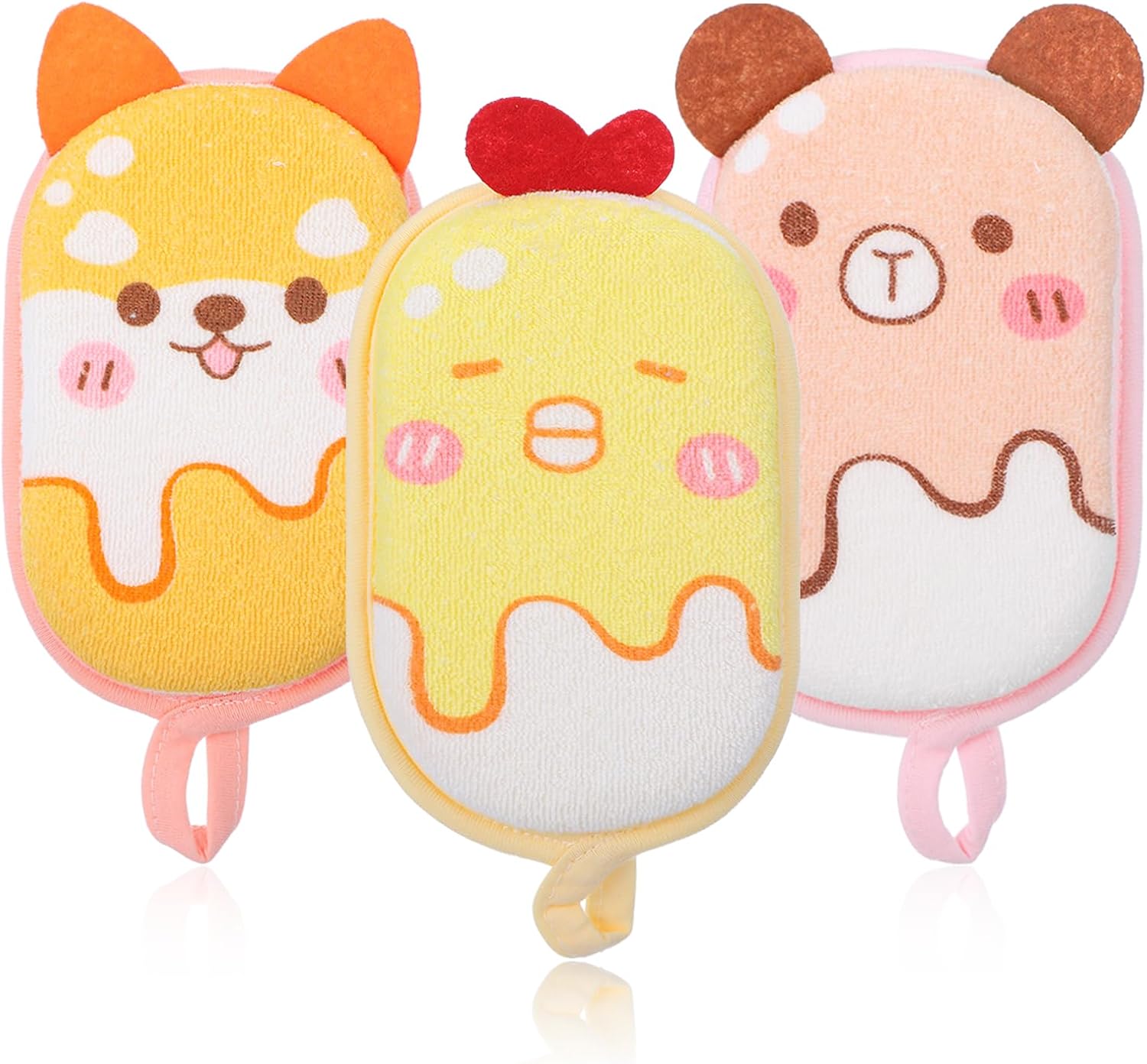 3 Pcs Baby Bath Sponge Absorbent Loofah Sponge Body Wash Loofa Sponges