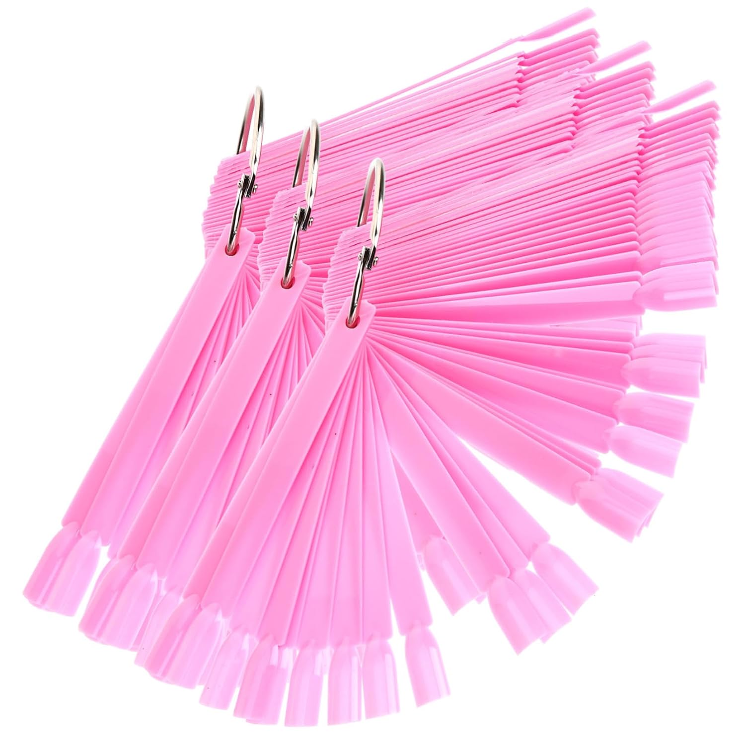 Didiseaon 150Pcs Nail Display Tips Sticks with Ring Professional Nail Polish Practice Boards for Art Decoration Durable Color Sample Organizers for Home and Salon Use