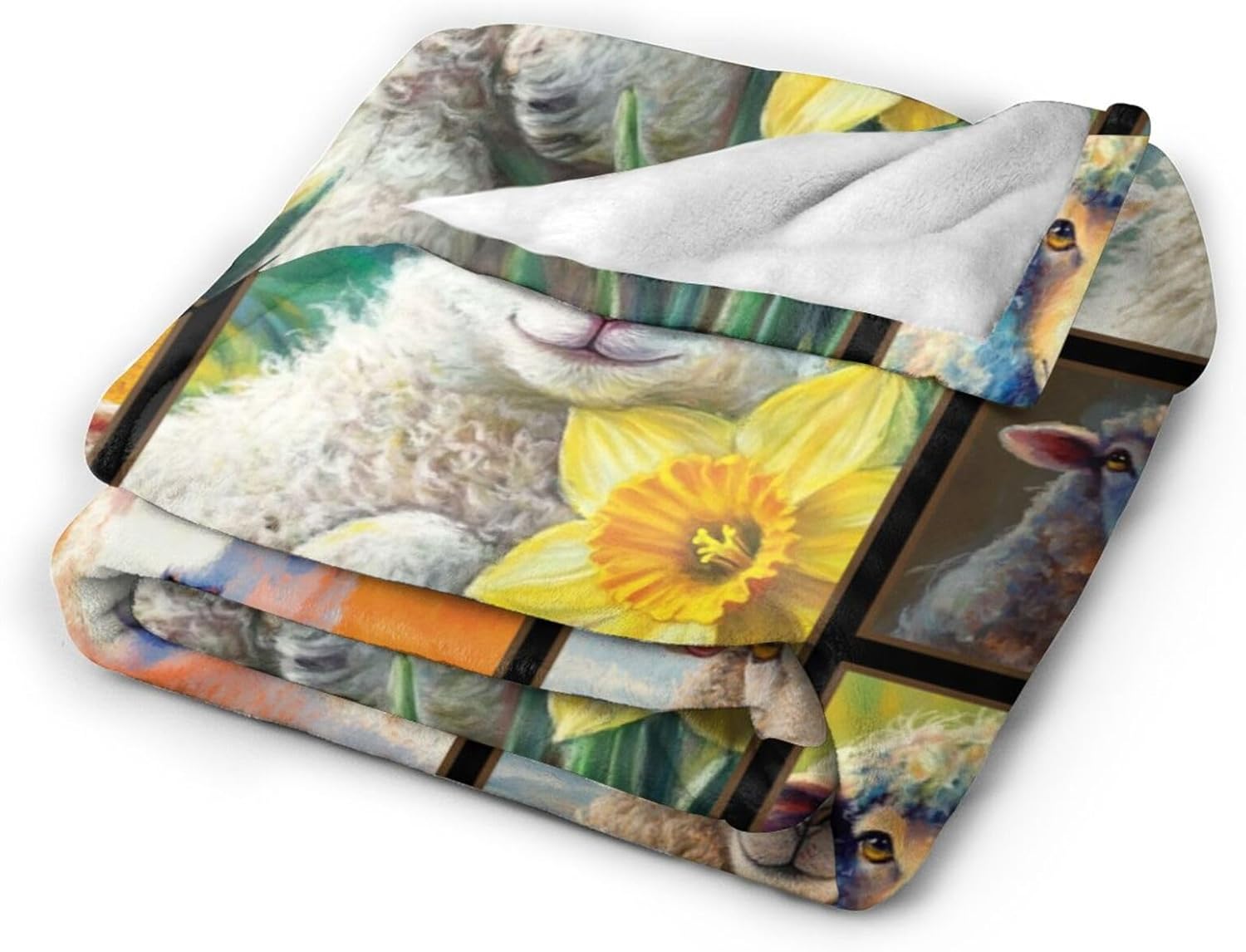 Cute Sheep Blanket Goat Animal Blankets Fleece Plush Flannel Super Soft Cozy Warm Lightweight Lamb Lover Decor Gifts for Boys Girls Kids Adults Men Women 40" x 50" - Image 4