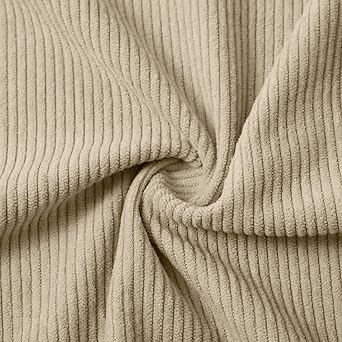 EELHOE Mens Corduroy Shirt Lapel Collar Button Up Pullover Mock Neck Long Sleeve Sweaters Polo Sweatshirts with Elbow Patches