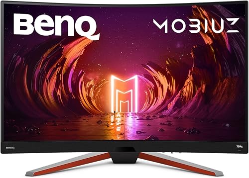 Vista 17 de BenQ Mobiuz EX2710R QHD 1440p VA 1000R 165 Hz Monitor curvo de computadora para juegos con altavoces duales y subwoofer, optimizador