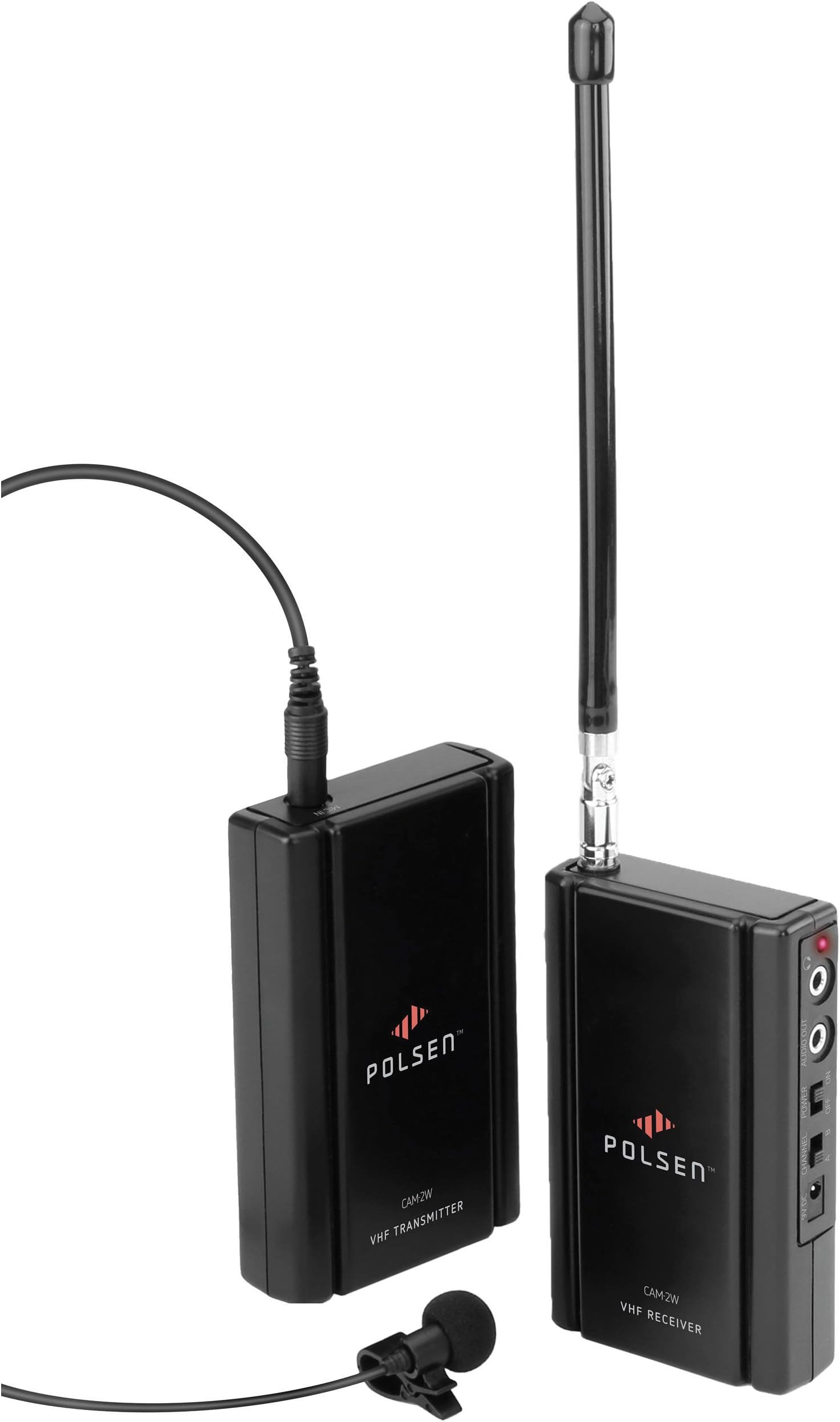 Polsen CAM-2W - Camera-Mountable VHF Wireless System with Omnidirectional Lavalier Mic (G1 Band)
