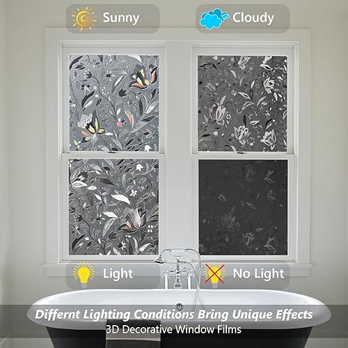 Miniatura 43 de Kromapolis Película de privacidad para ventana, cubierta de vinilo para vidrio, película decorativa de vitral, esmerilada para ventana, se adhiere