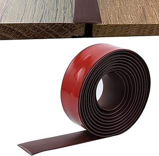 Yefanxi 9.84FT Floor Transition Strip,PVC Self Adhesive Vinyl Flooring Flat Divider Strip Floor Threshold Strip for Floor,Door Connection Repair Filling Gaps（1.96IN,Coffee Wood Grain）