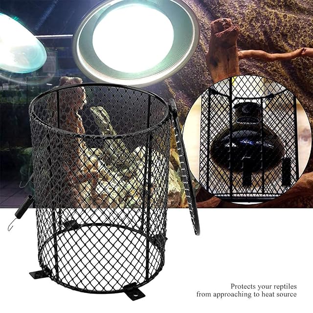Foto 3 de 8 de Reptile Lamp Cover, Reptile Anti-Scald Lampshaden Lámpara de calentamiento de cerámica Soporte para arañas…