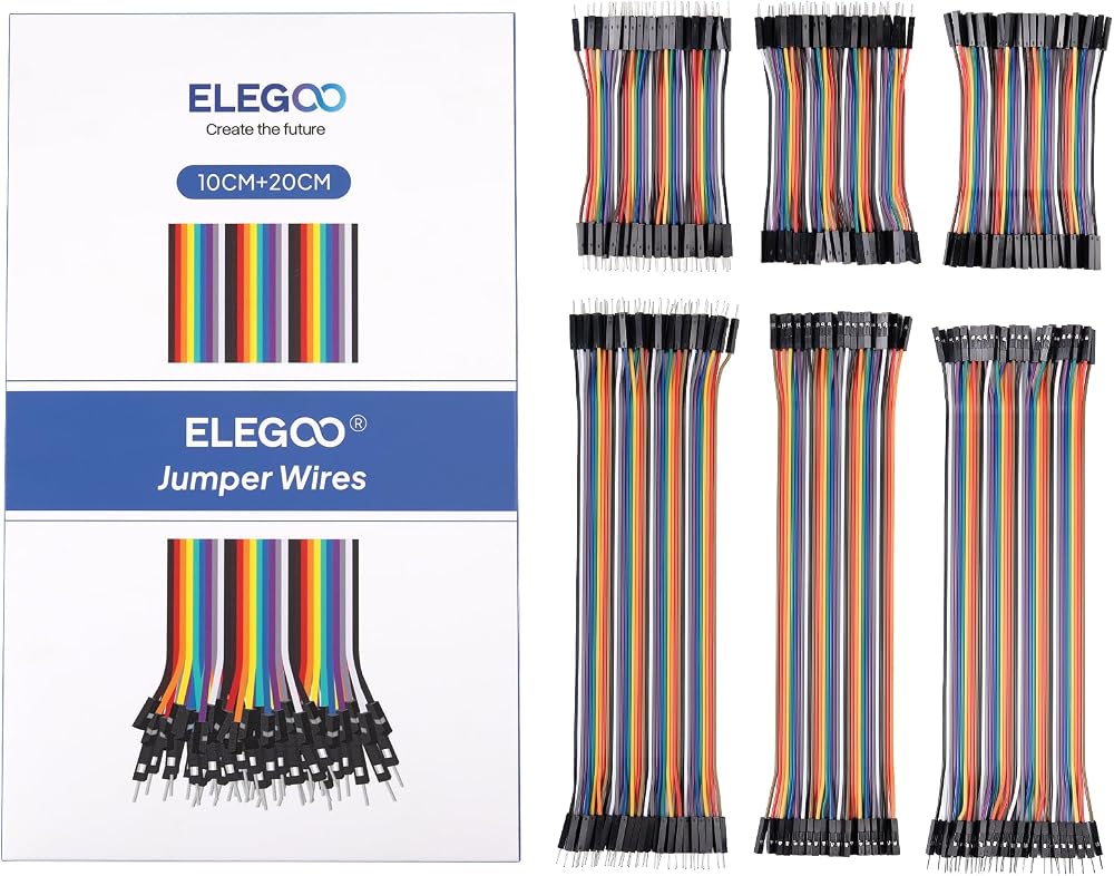 ELEGOO 240피스 10cm+20cm 브레드보드 점퍼 와이어, 3타입 듀퐁 와이어 키트 — 사진 1