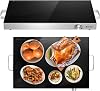 COSTWAY Large Food Warming Tray, Adjustable Temperature Electric Buffet Server Food Warmer with Cool-Touch Handle & Non-Slip Feet, Stainless Steel Dish Hot Plate for Table Countertop 64x38x6.5cm