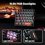 EPOMAKER HE30 Clavier à effet Hall à une main, 8K Sondages & 0,125 ms, SOCD & Snap Key, déclencheur réglable, PBT Casquette, RGB, Logiciel personnalisé, Clavier de jeu filaire pour PC/Gamer (Noir Orange)