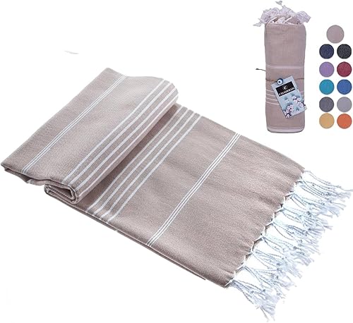 Miniatura 1 de Toalla de playa turca, prelavada, 100% algodón, suave, absorbente, de secado rápido, sin arena, grandes toallas de playa de gran tamaño para baño,