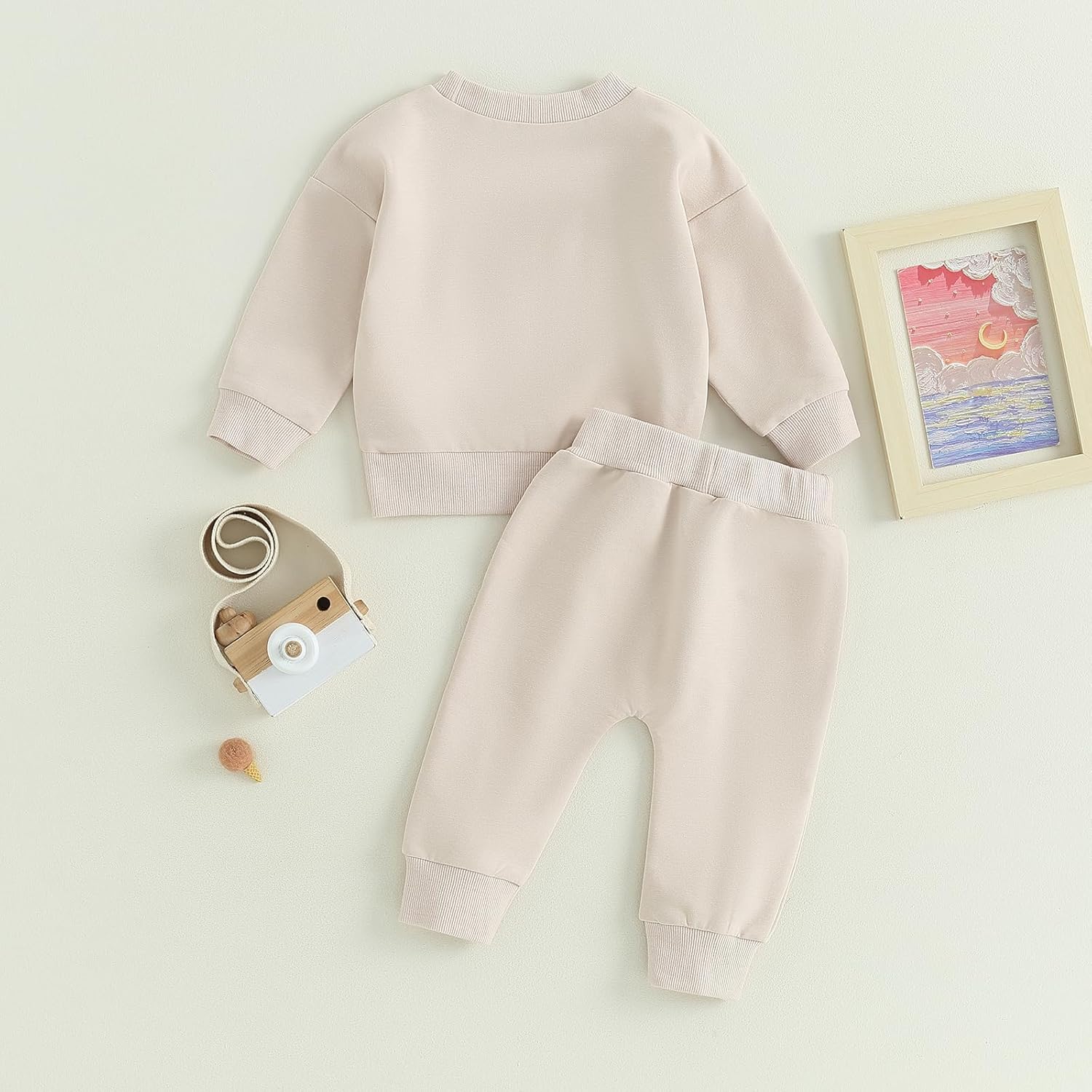 MAYUMMPY Baby Boys Girl Solid Color Outfit Sweatsuit Crewneck Sweatshirt Sweatpants Pants Set Fall Winter Clothes - Image 7