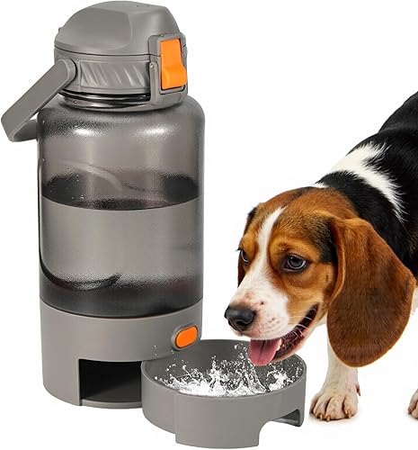 Botella de agua para perros al aire libre, 50 onzas, a prueba de fugas, dispensador de agua portátil para mascotas con asa para viajes, senderismo,