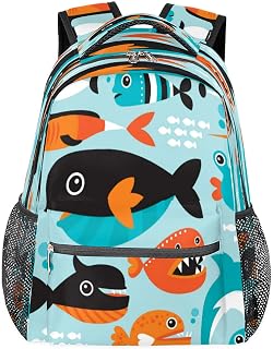 Mochilas para adolescentes meninas meninos oceano animal baleia peixe mochila de viagem para mulheres homens bolsas de livros mochilas universitárias para escola, trabalho laptop mochilas resistentes à água mochila para caminhadas, Multicor, Medium