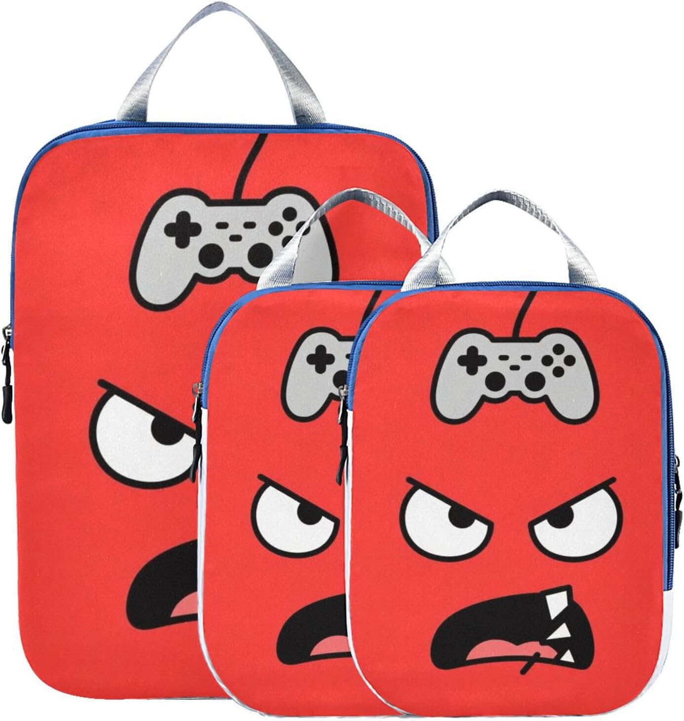 3 Piecing Packing Travel Bag Polyester Closet Storage Organizer, Gaming Rage Look (3 Set)