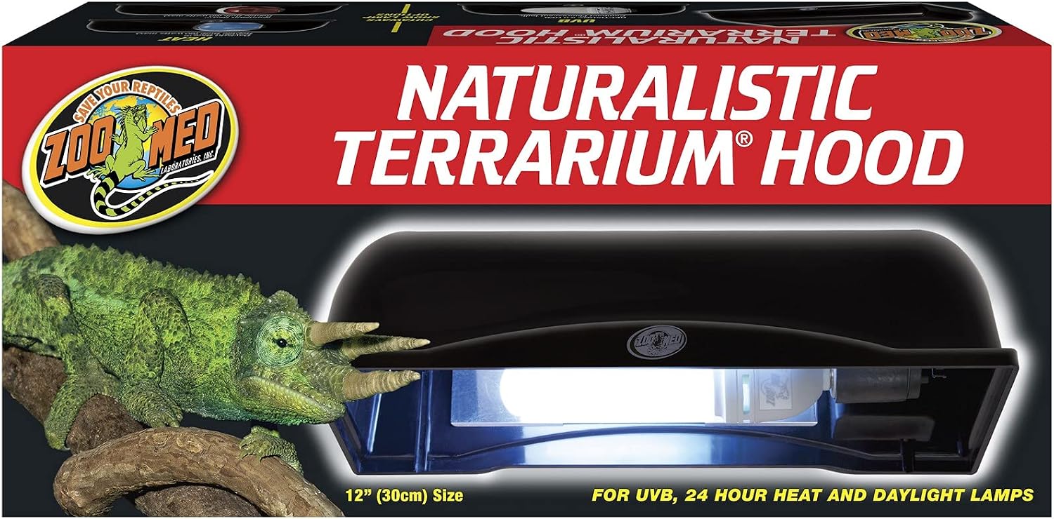 DBDPet 's Bundle with Zoomed 12" Wide Naturalistic Terrarium Hood - Includes Attached Pro-Tip Guide - UV-B Hood for Reptile Terrariums &…